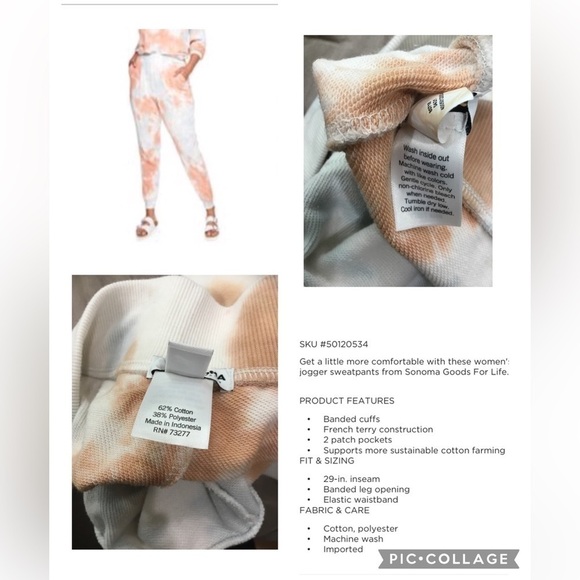 Sonoma Goods for Life 1X midrise sweatpants/jogger - Picture 3 of 16